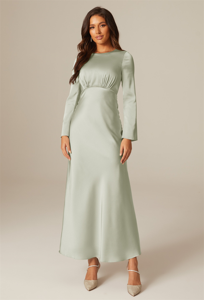 Sage long sleeve shops bridesmaid dresses